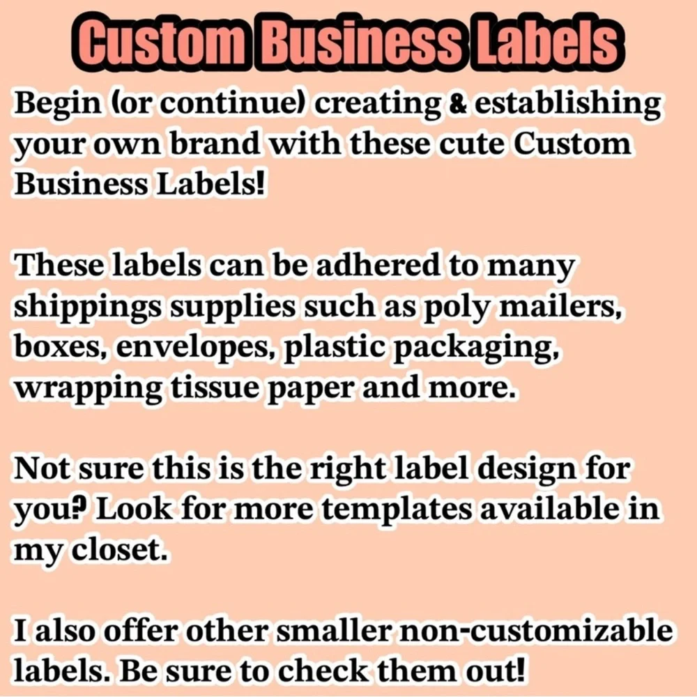 Custom Business Labels | 50 PCS | Thermal Labels | Black White | Stickers